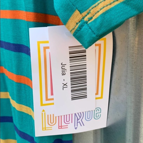 NWT Lularoe Julia Striped Day Dress XL - Picture 6 of 8